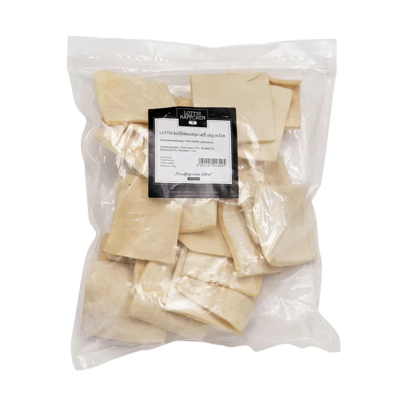 LOTTIS HÄPPCHEN Büffelkauchips weiß 1 kg ca. 81 Stück Billig